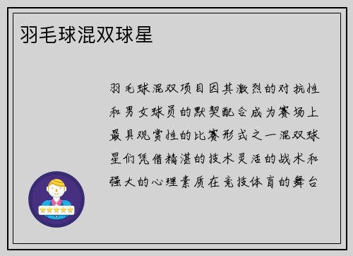 羽毛球混双球星